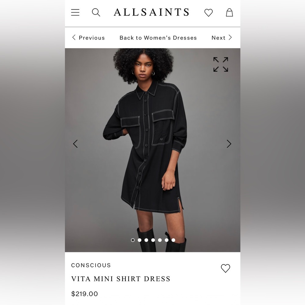 ❌SOLD❌ All Saints shirt dress